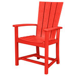 Polywood - Polywood Quattro Adirondack Dining Chair, Sunset Red - The Quattro Adirondack Dining Chair is ideal for outdoor dining and entertaining and features curved arms and a contoured seat and back for comfort. Constructed of durable POLYWOOD lumber available in a variety of attractive, fade-resistant colors, this all-weather dining chair will never require painting, staining, or waterproofing.