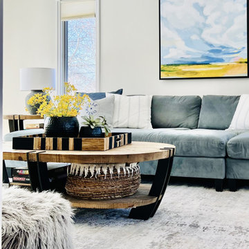 Living room with oversized art