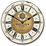 J Tyler - St James Hotel London Clock, 18" - Tans and White make up this gorgeous Vintage Wall Clock