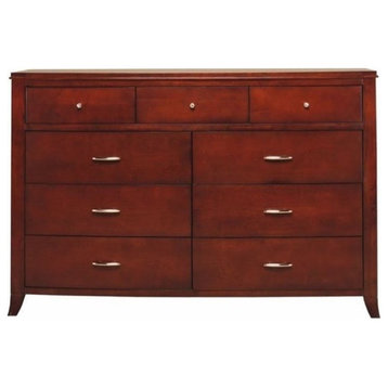 Bowery Hill 9 Drawer Double Dresser in Cinnamon