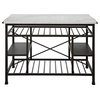 98400 Kitchen Island, Counter, Marble and Gunmetal
