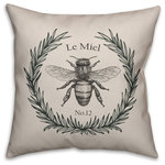 DDCG - French Honey Bee 18x18 Throw Pillow - With a touch of rustic, a dash of industrial, and a pinch of modern elegance, this throw pillow helps you create a warm and welcoming space in your home. The durable fabric of this item ensures it lasts a long time in your home. The result is a quality crafted product that makes for a stylish addition to your home.