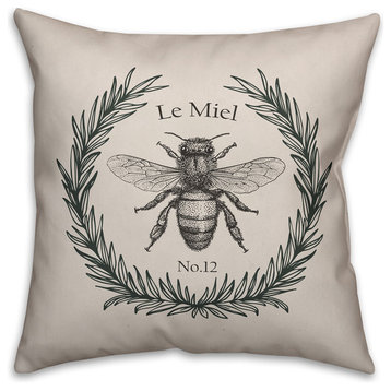 French Honey Bee 18x18 Throw Pillow