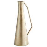 Cyan Design - Small Dhaka Vase - Angles abound on the appealing small Dhaka metal vase. Featuring a twist on the classic pitcher silhouette, the vase offers a tall hourglass profile with an angular handle. Crafted in iron this beautiful vase is complete with an alluring nickel finish.