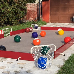 SoccerPool game table, Red/Tan - Backyard Play