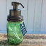 Mason Jar Foaming Soap Dispenser, Green Jar, Oil-Rubbed Bronze