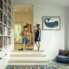 Kids play area bookcase idea