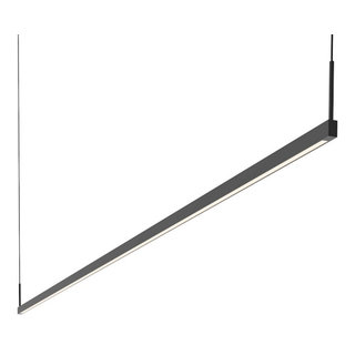 One Side Led Sonneman Thin Line 1 Light 8' One Sided LED Pendant, Satin Black ...