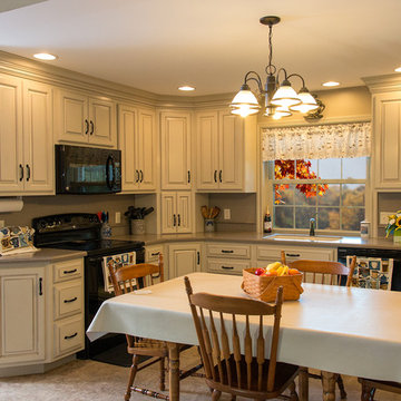 white paint with glaze kitchen