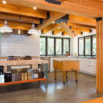 Kitchen with Crouse-Hinds Industrial Light and LEDs
