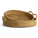 Napa Home & Garden - Seagrass Round Trays, Set Of 2 - Our Seagrass is double-walled baskets that are supple, not stiff. They're beautiful in texture - just as nature intended. These round trays with handles are no exception. Casually versatile in every way.