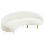 Jonathan Adler - Ether Curved Sofa, Olympus Oatmeal - A curved sofa announces to the world that you are on the varsity decorating squad. Airy yet edgy, our Ether Curved sofa is upholstered in heavenly azure or cool and collected graphite velvet, and perched on polished brass stiletto legs.
