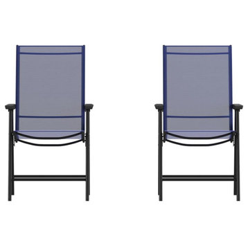 Paladin Outdoor Folding Patio Sling Chair (2 Pack), Navy
