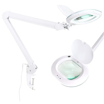Brightech LightView PRO XL Magnifying Clamp Lamp – Super Comfy, White