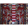 Rich Red, Hand Knotted Caucasian Super Kazak, Pure Wool Mat Rug, 1'10"x2'10"