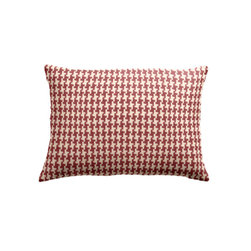 Red and White Hounds Tooth Throw Pillow - Decorative Pillows