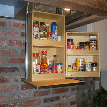 Custom Hood Vent with Pull Down Spice Racks