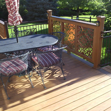 Custom Deck with Decorative Copper Art Railing Panels