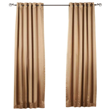 Taupe Ring / Grommet Top 90% blackout Curtain / Drape / Panel -60W x 108L-Piece