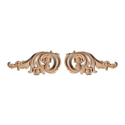Inviting Home Inc. - Arcadia Scrolls Wood Carvings, 2-Piece Set - Onlays And Appliques
