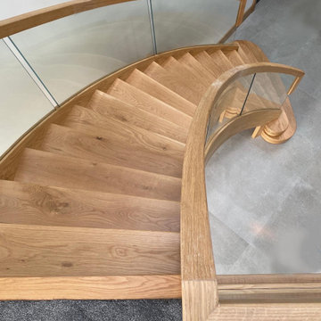 Magnificent curved Oak & Glass staircase