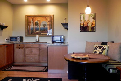 Inspiration for a mid-sized coastal boy beige floor kids' room remodel in San Diego with green walls