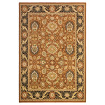 Bareens Designer Rugs - Antique Vegetable Dyed Hashmi Brown/Black Wool Rug - 9'4'' x 11'7'' - Designed with mesmerizing intricacy and gorgeous color palette, this hand-knotted masterpiece demonstrates the beauty and electrifying thrill of Pak Persian art. These meticulously hand-knotted Pak-Persian rug is made with pure wool and features breathtaking traditional, transitional, and tribal designs in bold luxurious color pallets. Known for their intricate designs these rugs are a reproduction of Persian rugs, made in Pakistan with unique Mughal designs. Made by master weavers using the same Persian texture, design and dying technique, we wanted to produce the most significant manifestation of Persian art, life, and culture. This rug is most famous for its exceptional quality, incredible designs, patterns, and vibrant rich color. Pak-Persian rugs made with Persian weave with high knot counts, which enables the high intricacy and detail found in the patterns are also referred to as "State of art", each color adds a rich beautiful detail in the artwork of this rug. The design, color, and beautiful chromatic composition with a vibrant sheen with intricate designs, exude beauty, elegance, and quality make this rug a masterpiece of its own.