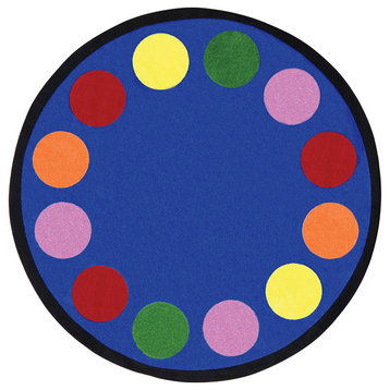 Lots of Dots 13'2" Round area rug, color Multi
