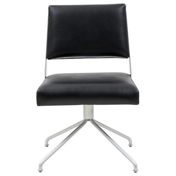 Myric Swivel Office Chair, Black/Silver