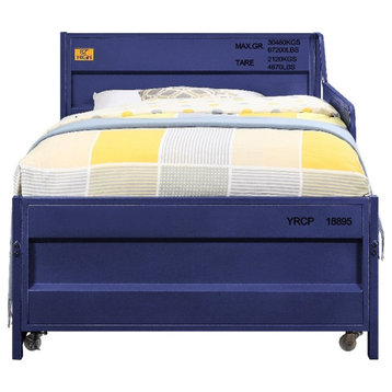 ACME Cargo Twin Metal Daybed with Roll-out Trundle in Blue