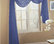 Sheer Voile 216" Long Window Scarf Swag, Navy Blue
