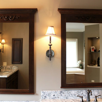 Luxurious Masterbath with Double Sinks, Makeup area and Tiled Shower