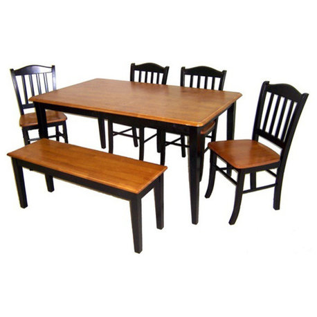 6-Piece Shaker Dining Set, Black/Oak