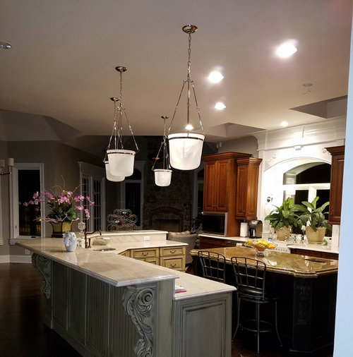 Need Backsplash Ideas to Connect Two Different Countertops.