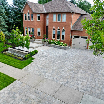 Aerial Front Elevation Showing Hardscape Geometry and Landscape Symmetry