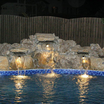 12' Inground Pool Waterfalls