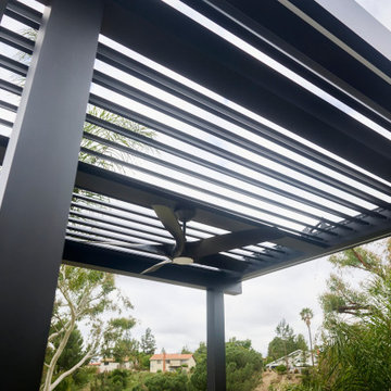 aluminum pergola, louvered pergola, motorized pergola, freestanding pergola, lou