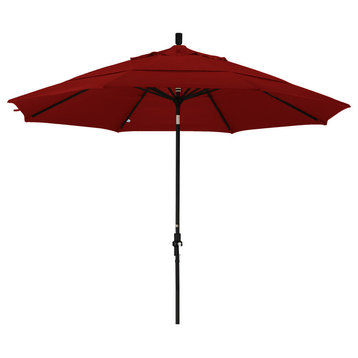 11 Foot Pacifica Aluminum Crank Lift Collar Tilt Market Umbrella, Black Pole