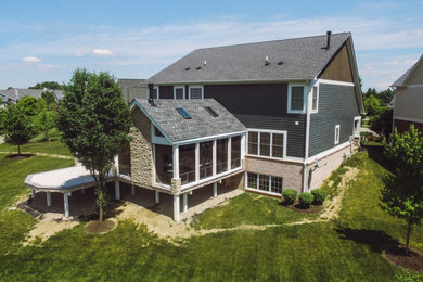 Example of a huge classic exterior home design in Indianapolis