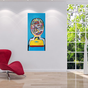 "Post-Truth Portrait" by Doron Noyman in a room setting