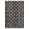 Hermosa Indoor and Outdoor Geometric Trellis Gray and Ivory Rug, 9'10"x12'10"