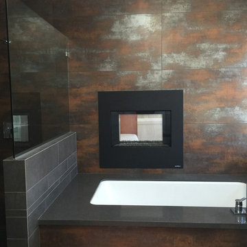 Contemporary Bathroom + Industrial Elements