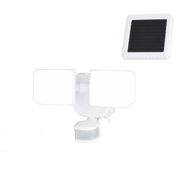 2 Light Solar Outdoor Security LED Flood Light White, Motion Sensor Dusk to Dawn