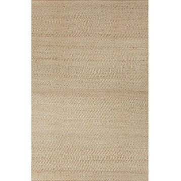 Jaipur Living Diagonal Weave Natural Solid Beige/White Area Rug, 2'6"x4'