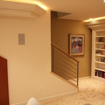 Beautiful Basement in Denver with Buffet Bar under the Stairs