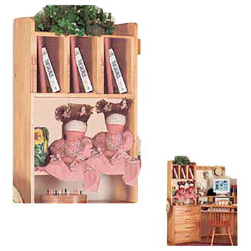 Wood Desktop Shelf Organizer Unit Shelves Unfinished Pine 22.5 Inch