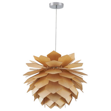 Ceiling Fixture, Natural Wood