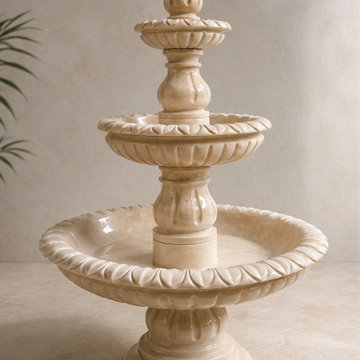 Custom Cream Marble Water Fountain