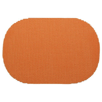Kraftware Fishnet Spice Orange Oval Placemats, Set of 12