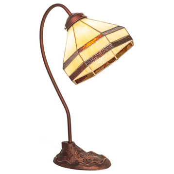 Meyda Tiffany 247793 Topridge 17" Tall Gooseneck Table Lamp - Mahogany Bronze